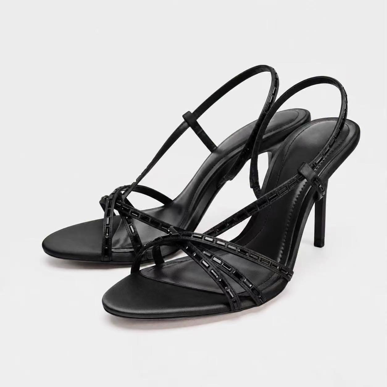 JHC-HB-030 | Rhinestone Embellished Minimalist Strap Open-Toe Stiletto Heel Dress Sandal angle 2