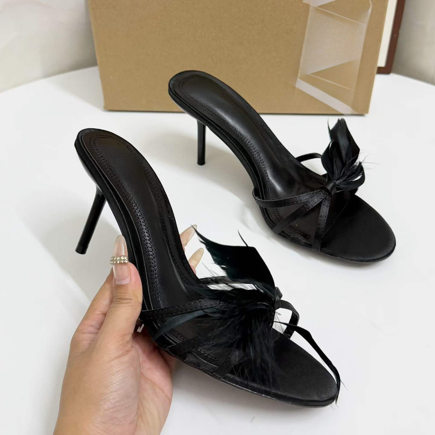 JHC-HB-097 | Pointed-Toe Stiletto Heel Dress Sandal angle 3