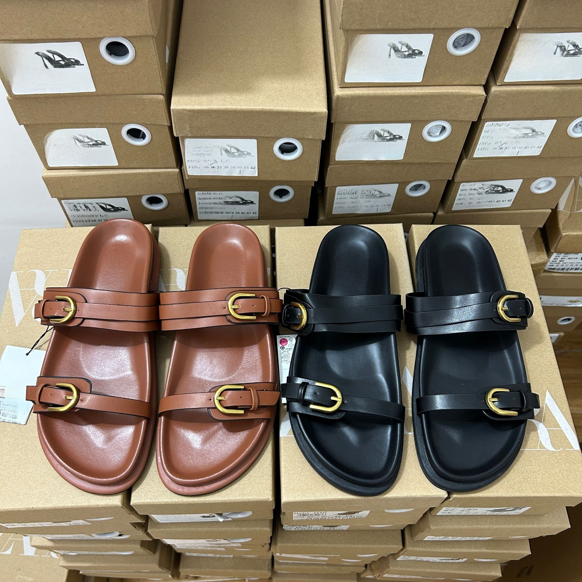 JHC-HB-273 | Metal Buckle Minimalist Strap Open-Toe Flat Casual Slide Slipper - Fujian Jinhongchang Sports Goods Co., Ltd.