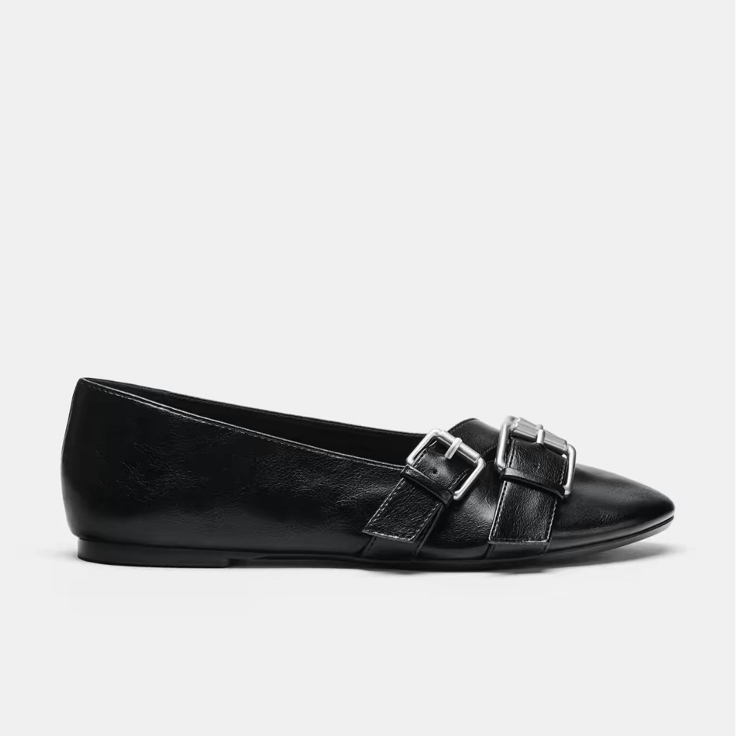 JHC-HB-272 | Metal Buckle Round-Toe Flat Ballet Flat angle 2