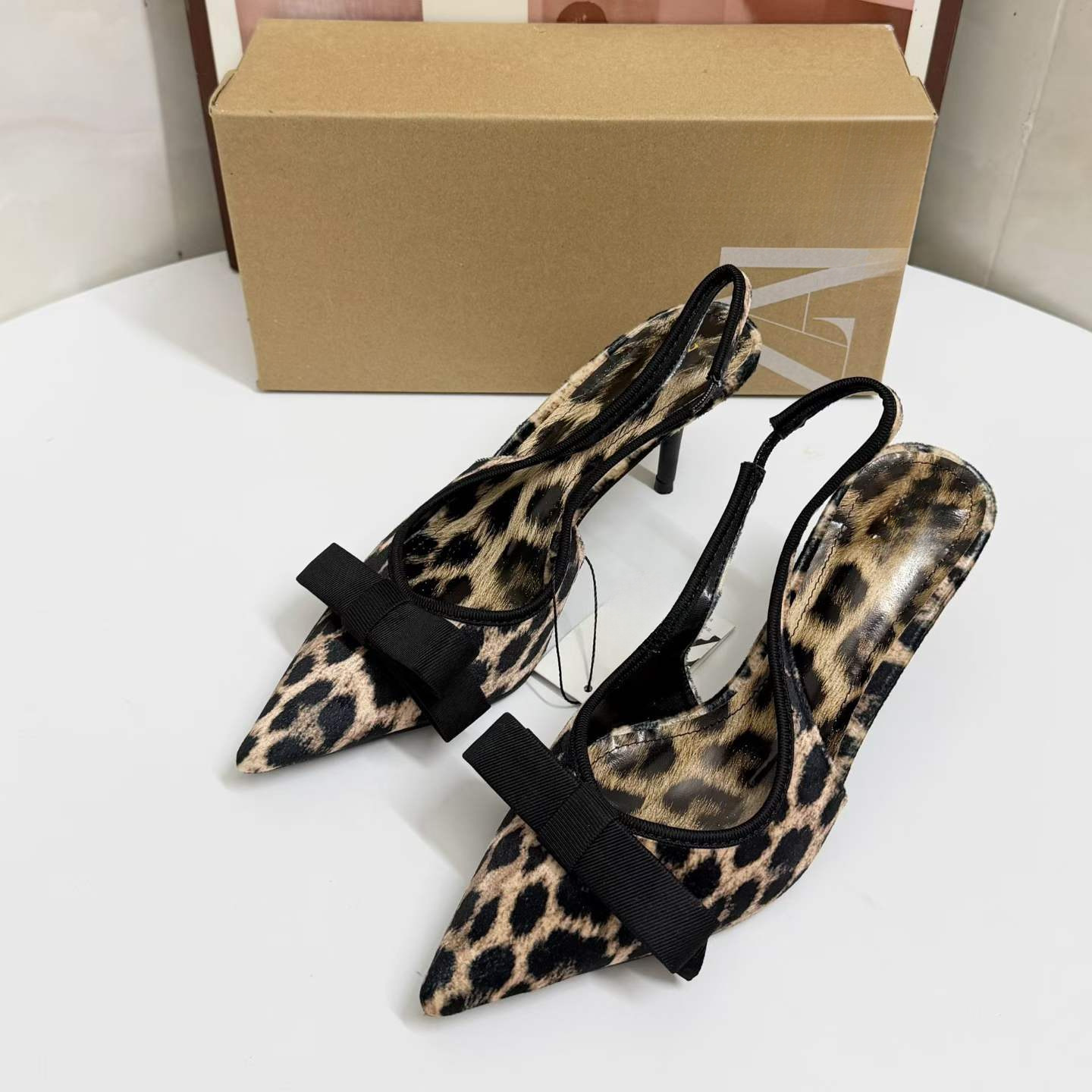 JHC-HB-270 | Bow Detail Slingback Pointed-Toe Stiletto Heel Dress Sandal angle 2