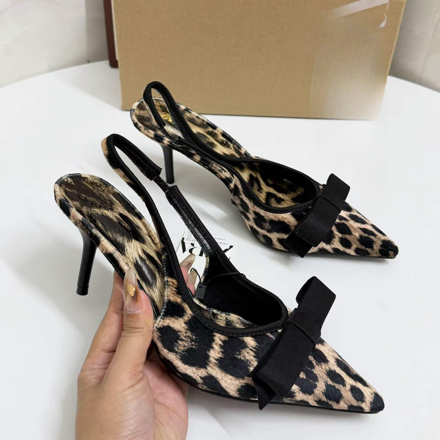 JHC-HB-270 | Bow Detail Slingback Pointed-Toe Stiletto Heel Dress Sandal angle 3