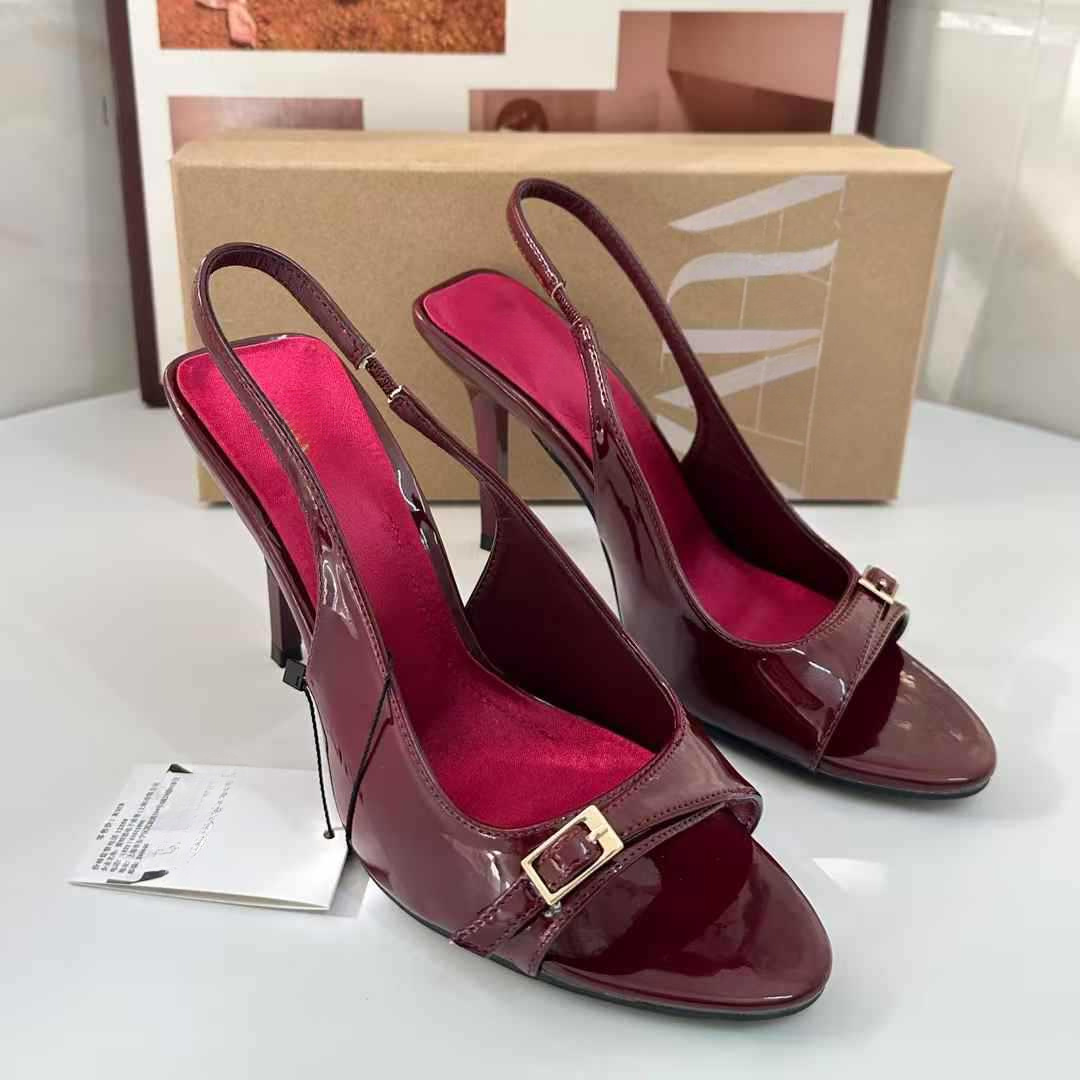 JHC-HB-259 | Metal Buckle Pointed-Toe High-Heel Dress Sandal angle 2