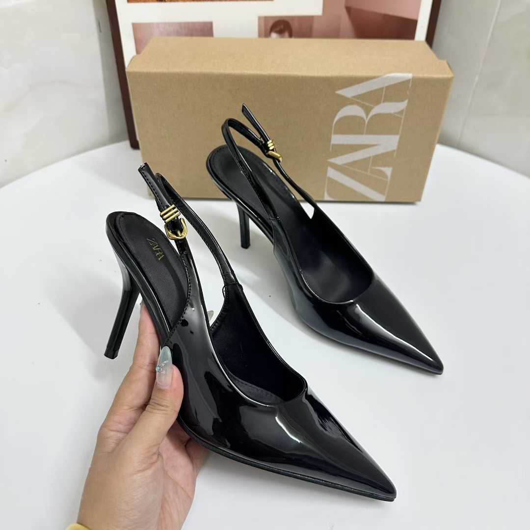 JHC-HB-092 | Patent Gloss Pointed-Toe Stiletto Heel Dress Pump angle 3