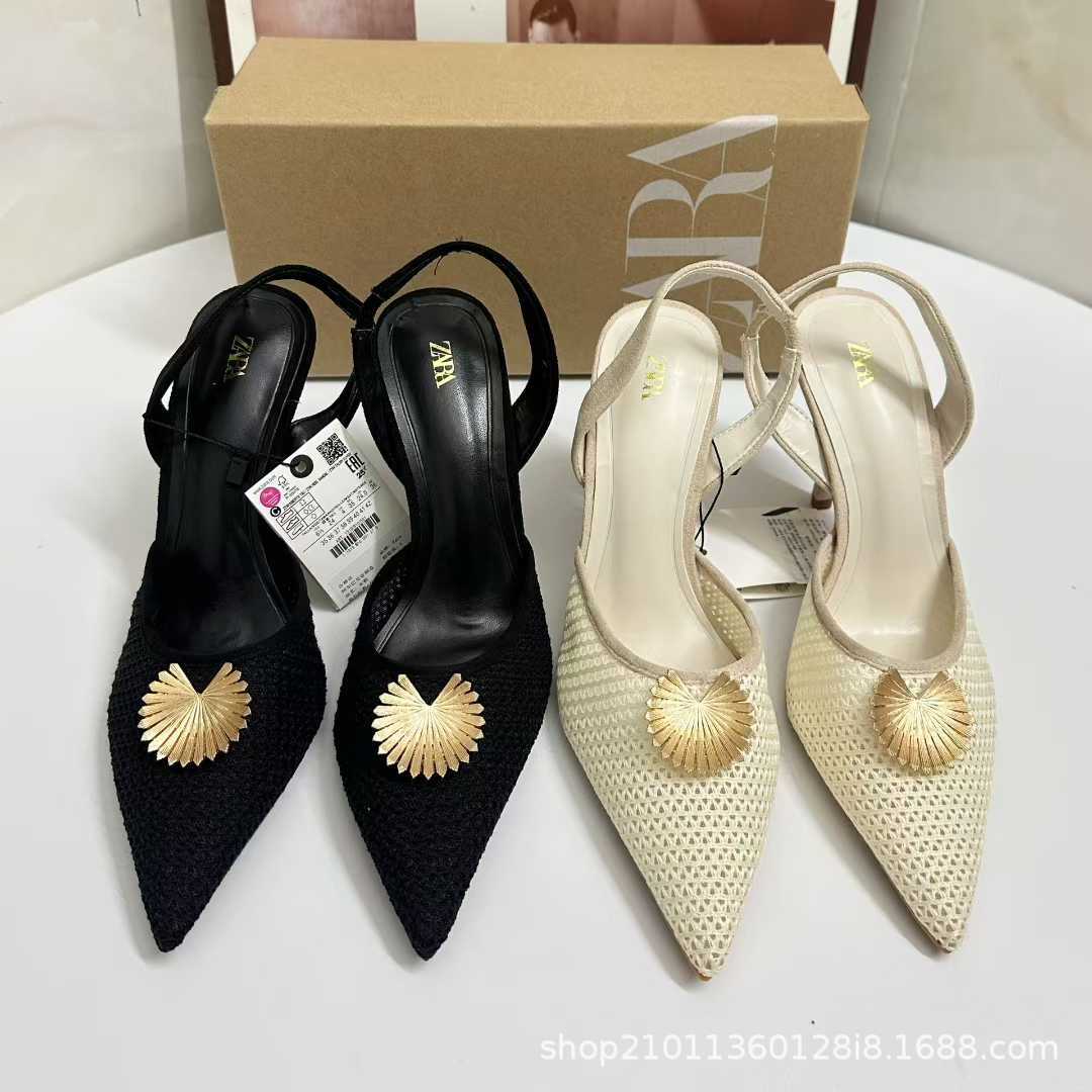 JHC-HB-311 | Rhinestone Embellished Metal Buckle Pointed-Toe Stiletto Heel Dress Sandal - Fujian Jinhongchang Sports Goods Co., Ltd.