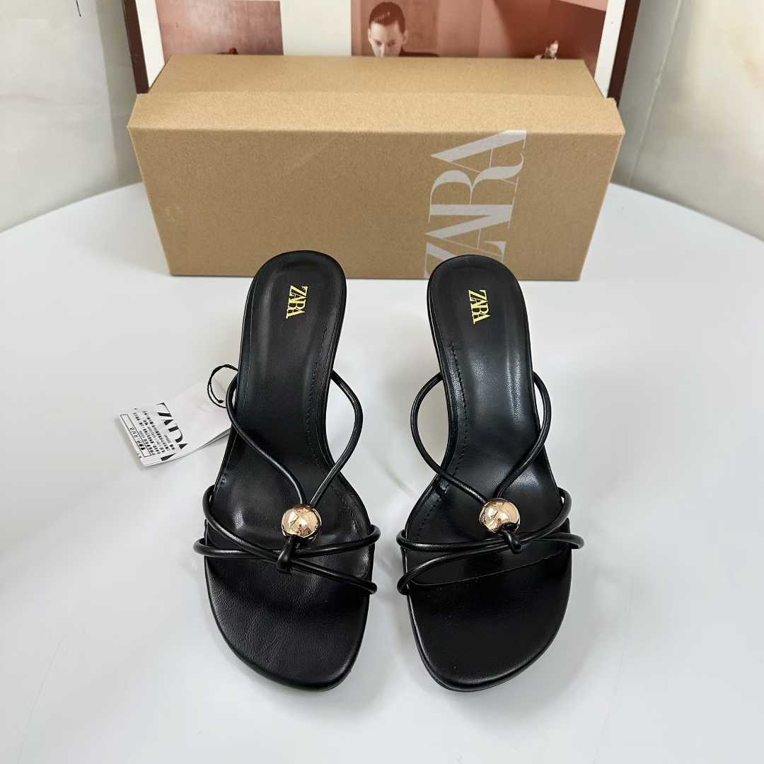 JHC-HB-114 | Metal Buckle Slingback Round-Toe Stiletto Heel Heeled Slide angle 3