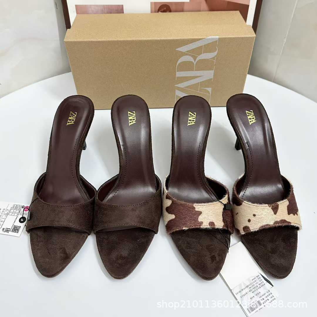 JHC-HB-049 | Minimalist Strap Slingback Pointed-Toe Stiletto Heel Heeled Slide - Fujian Jinhongchang Sports Goods Co., Ltd.