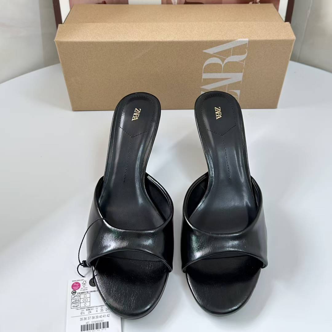 JHC-HB-096 | Minimalist Strap Slingback Round-Toe High-Heel Mule Slide angle 3