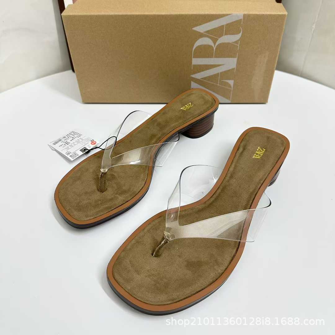 JHC-HB-151 | Square-Toe Block Heel Thong Flip-Flop angle 3