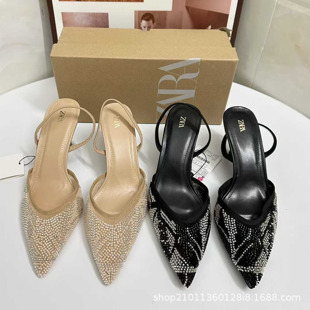 JHC-HB-148 | Rhinestone Embellished Pointed-Toe Stiletto Heel Dress Sandal - Fujian Jinhongchang Sports Goods Co., Ltd.