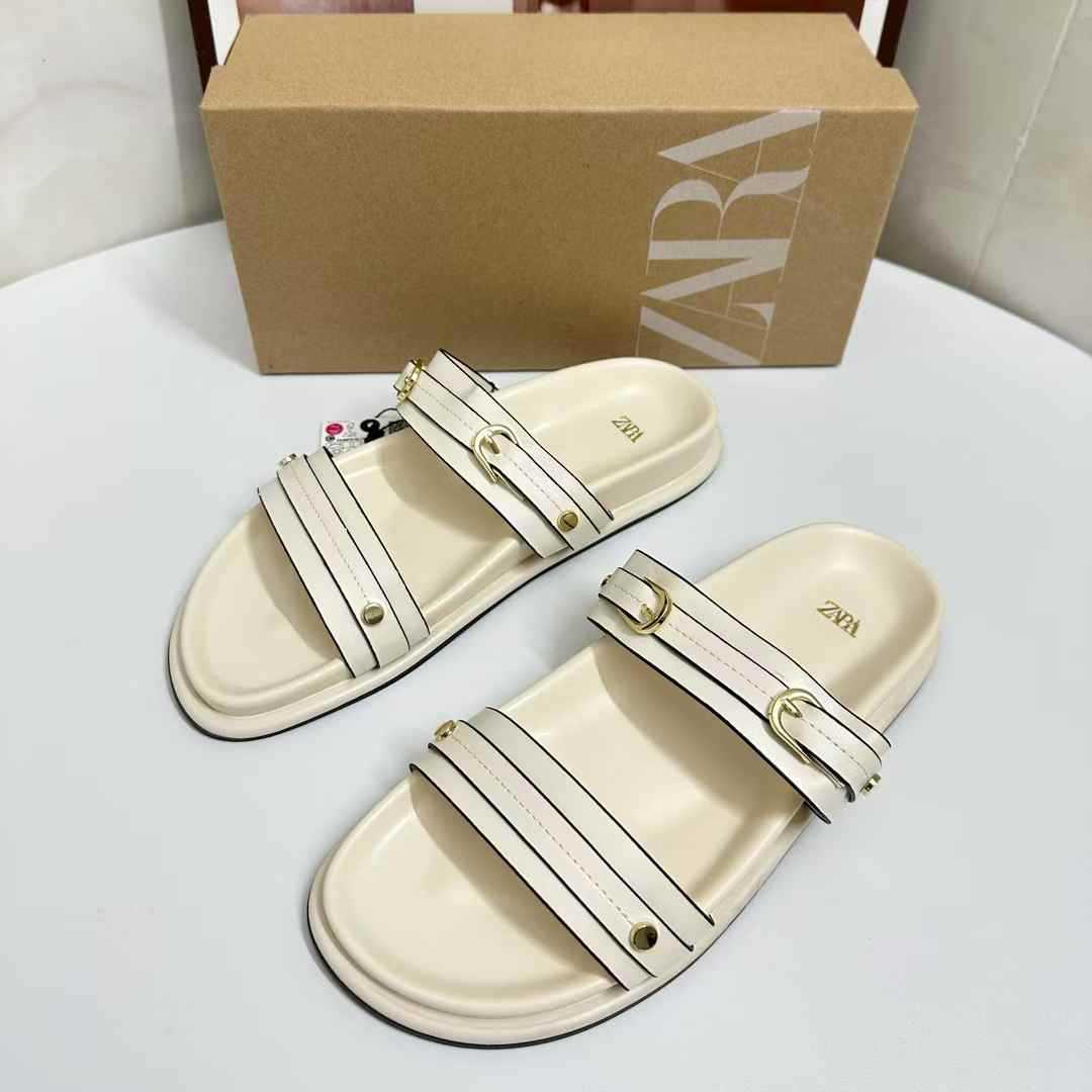 JHC-HB-306 | Minimalist Strap Round-Toe Flat Casual Slide Slipper angle 2
