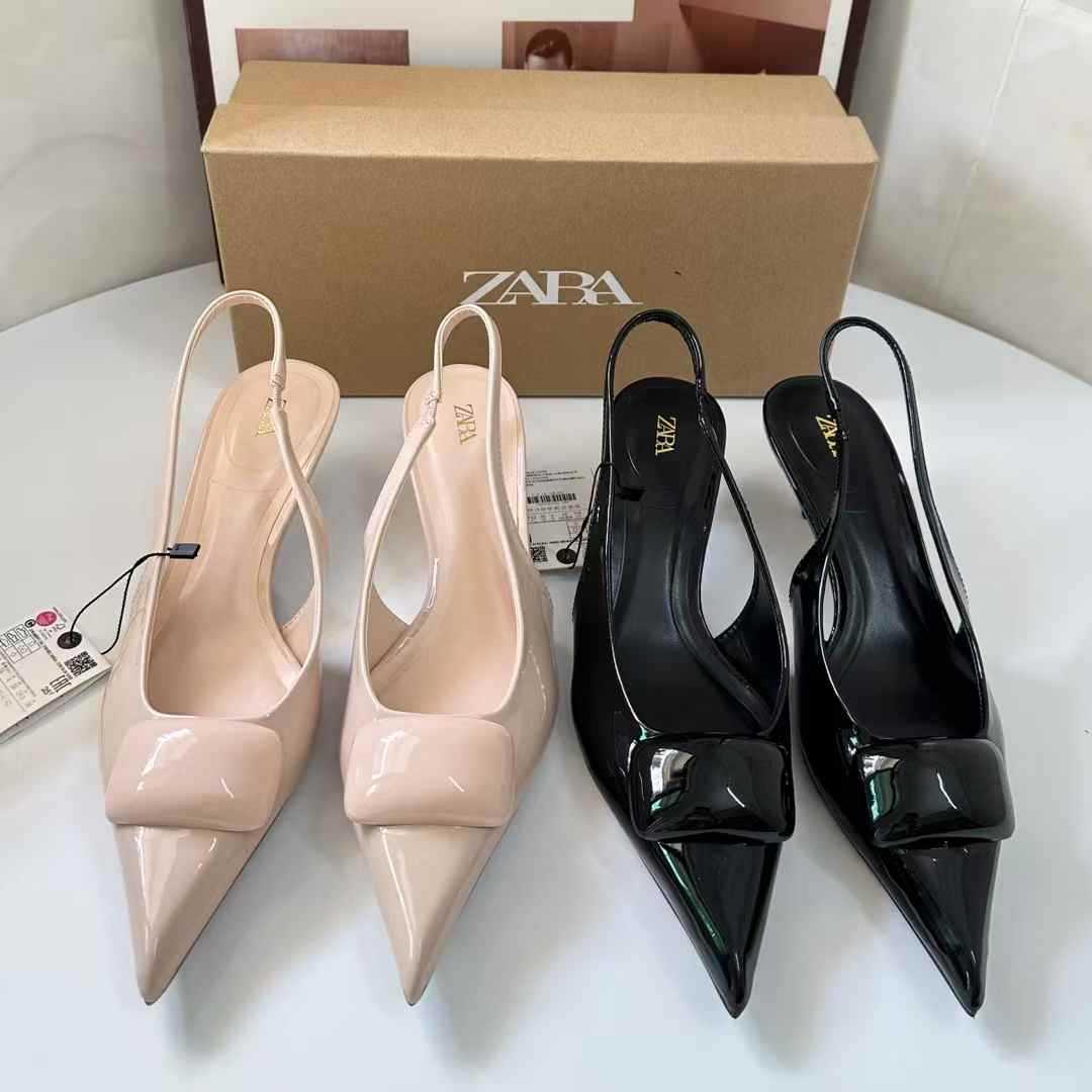 JHC-HB-253 | Patent Gloss Slingback Pointed-Toe Stiletto Heel Dress Pump - Fujian Jinhongchang Sports Goods Co., Ltd.