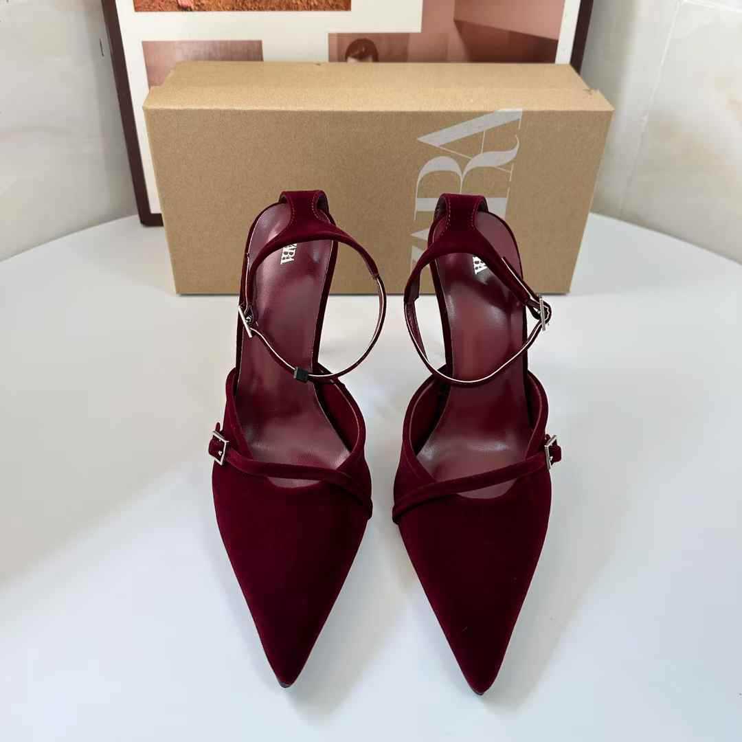 JHC-HB-054 | Metal Buckle Pointed-Toe High-Heel Mule Slide - Fujian Jinhongchang Sports Goods Co., Ltd.