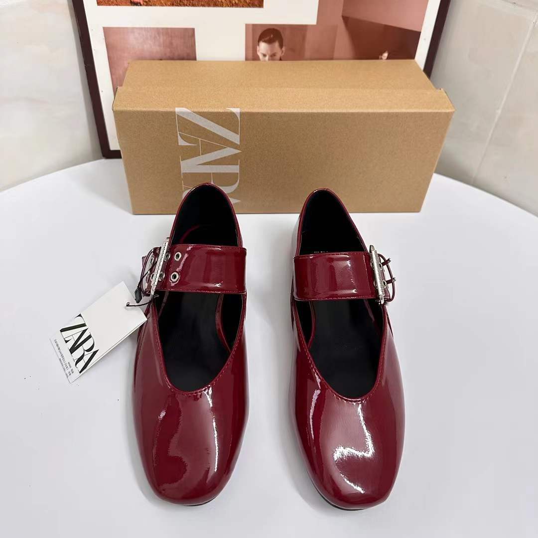 JHC-HB-163 | Metal Buckle Round-Toe Flat Ballet Flat angle 2