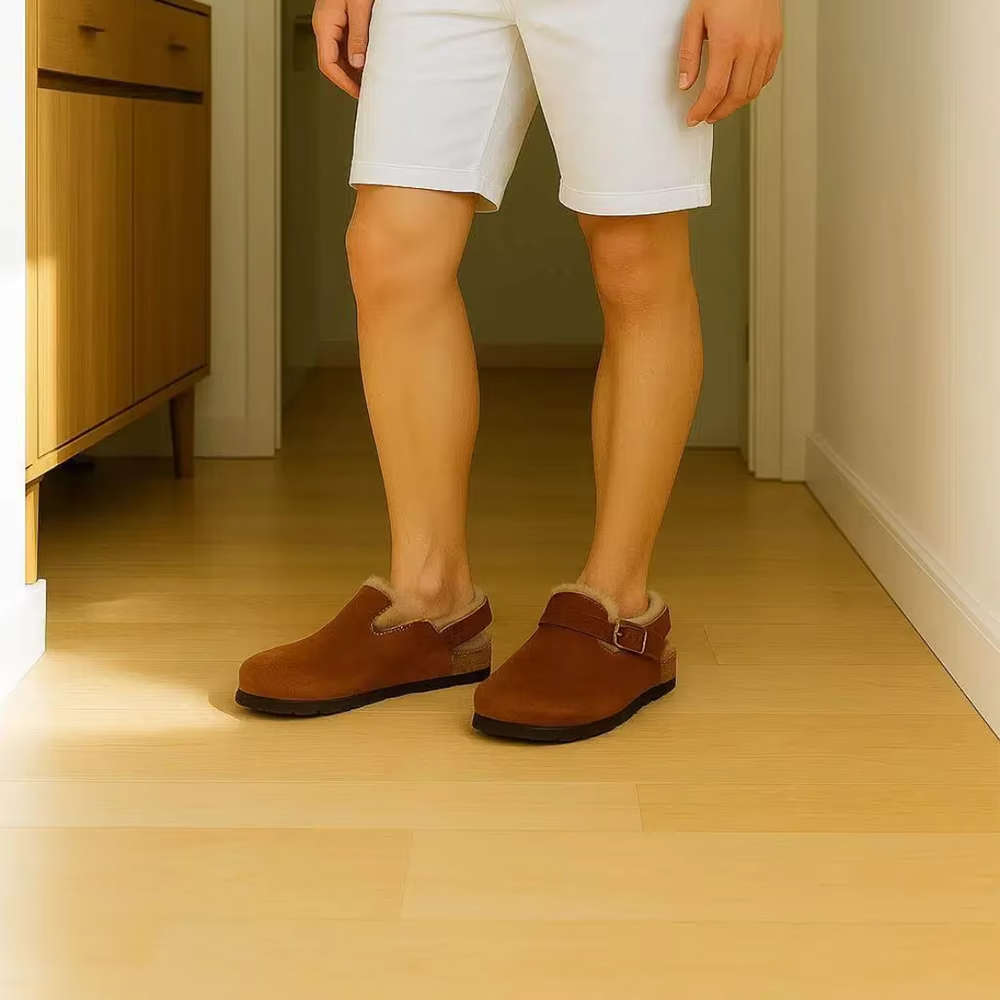 JHC-WC13 | Premium Winter Wool-Lined Latex Cork Clogs angle 6
